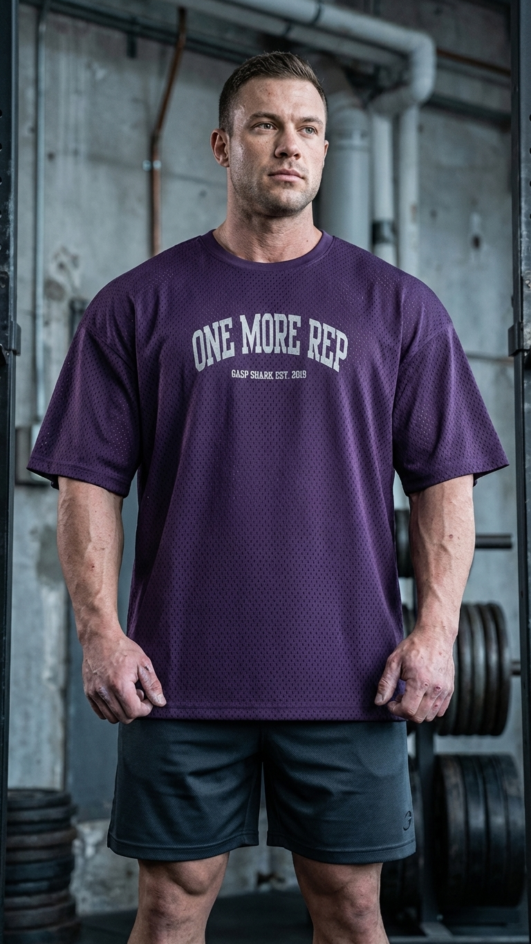 T-Shirt Oversized “One More Rep” — Roupa de Treino para Homem