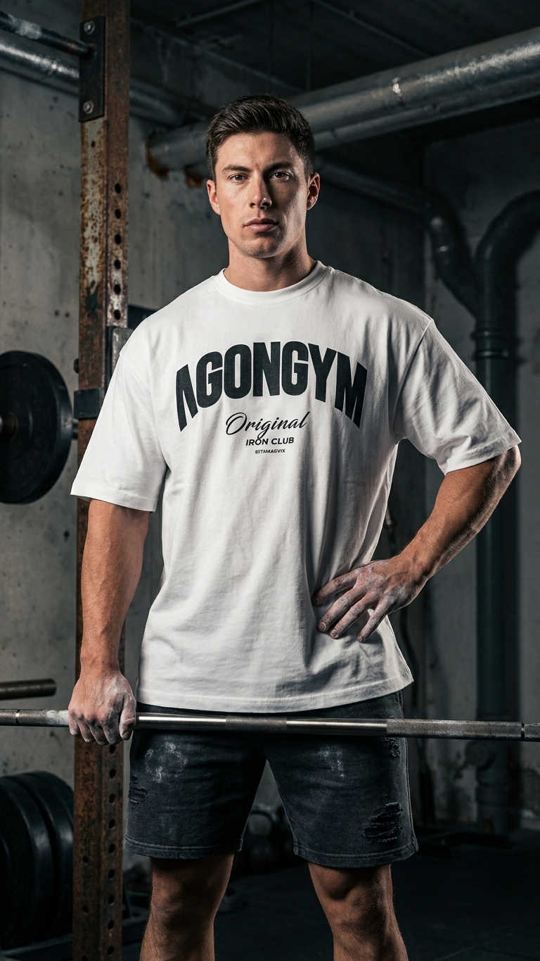 T-Shirt Oversized GYM Plus Size — Roupa de Treino para Homem