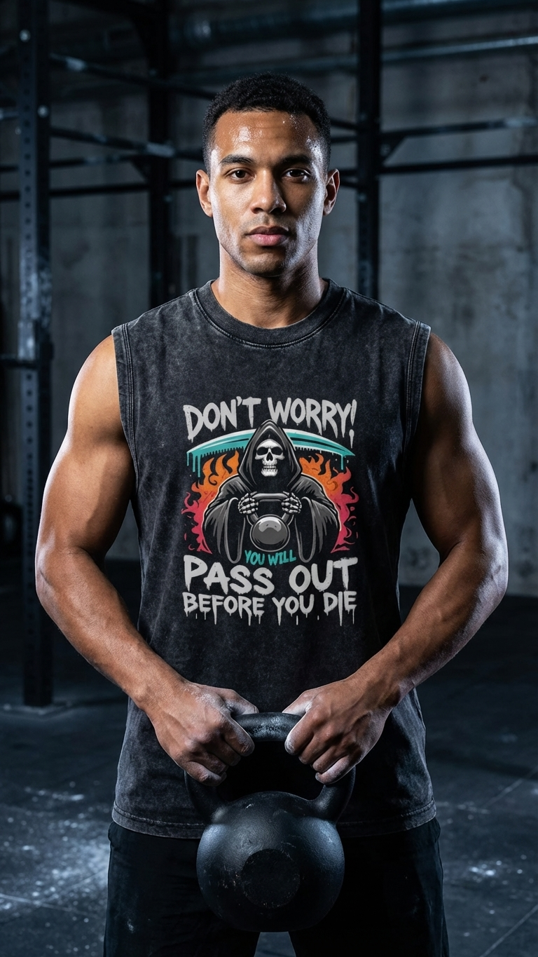 T-Shirt Sem Mangas Vintage Washed — Stronger Every Day