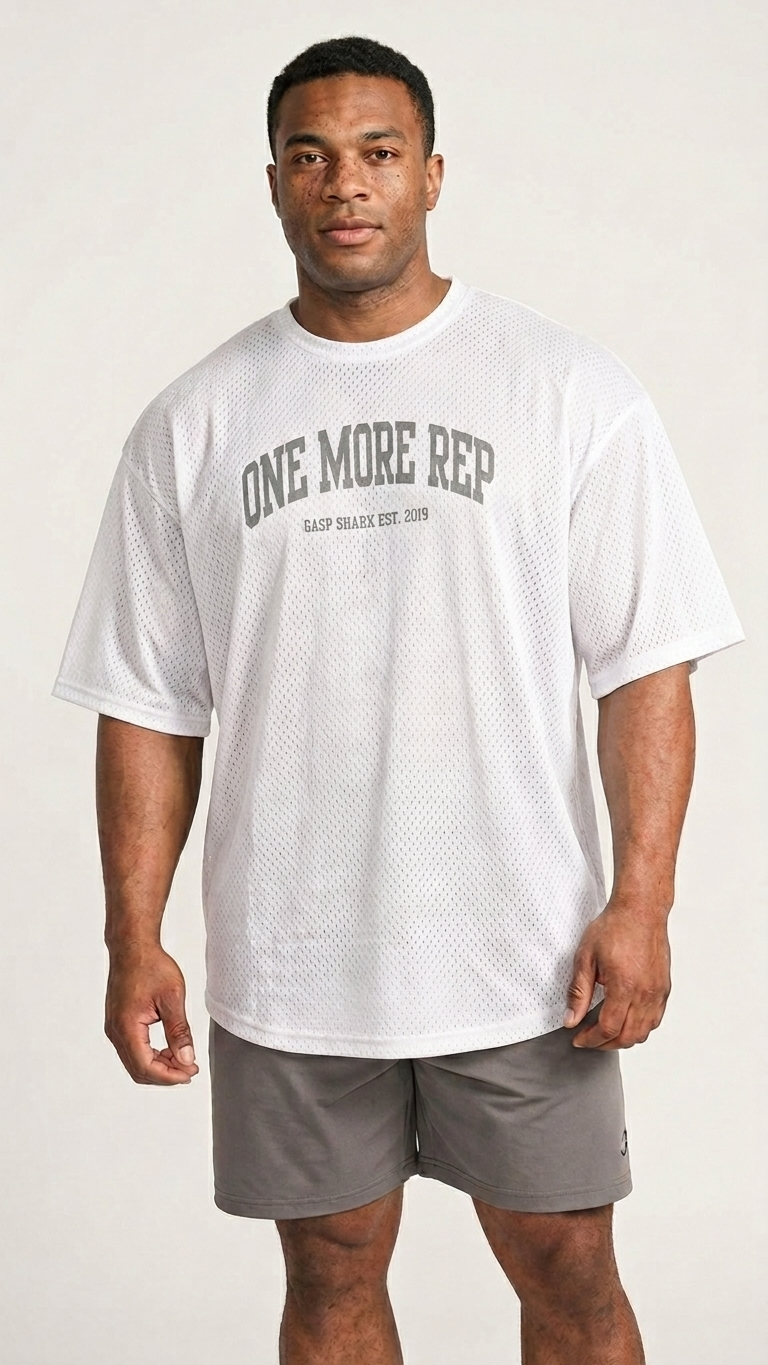 T-Shirt Oversized “One More Rep” — Roupa de Treino para Homem
