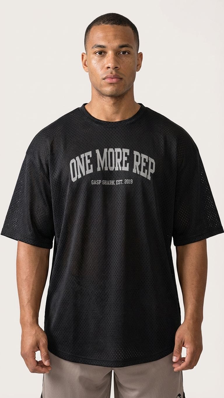 T-Shirt Oversized “One More Rep” — Roupa de Treino para Homem
