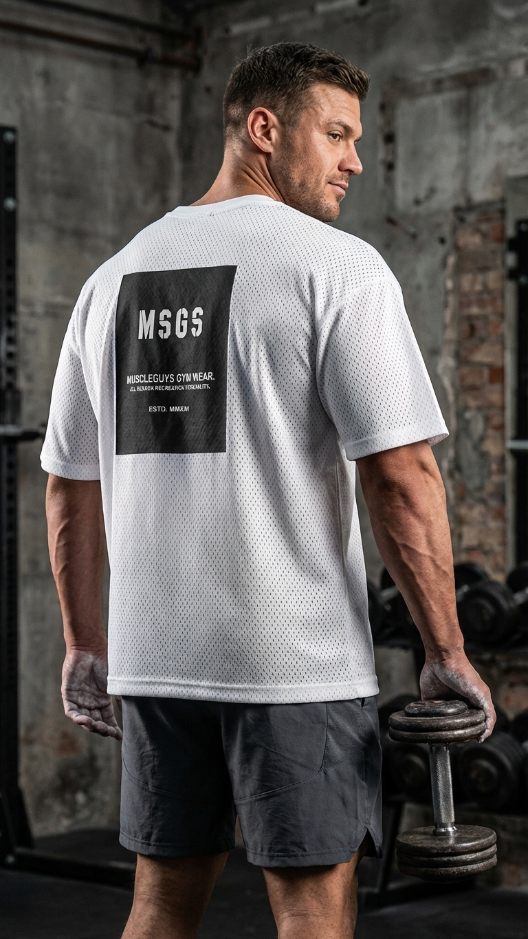T-Shirt Oversized de Treino — Estilo Desportivo para Homem
