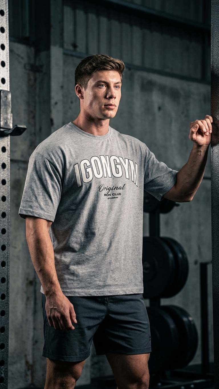 T-Shirt Oversized GYM Plus Size — Roupa de Treino para Homem