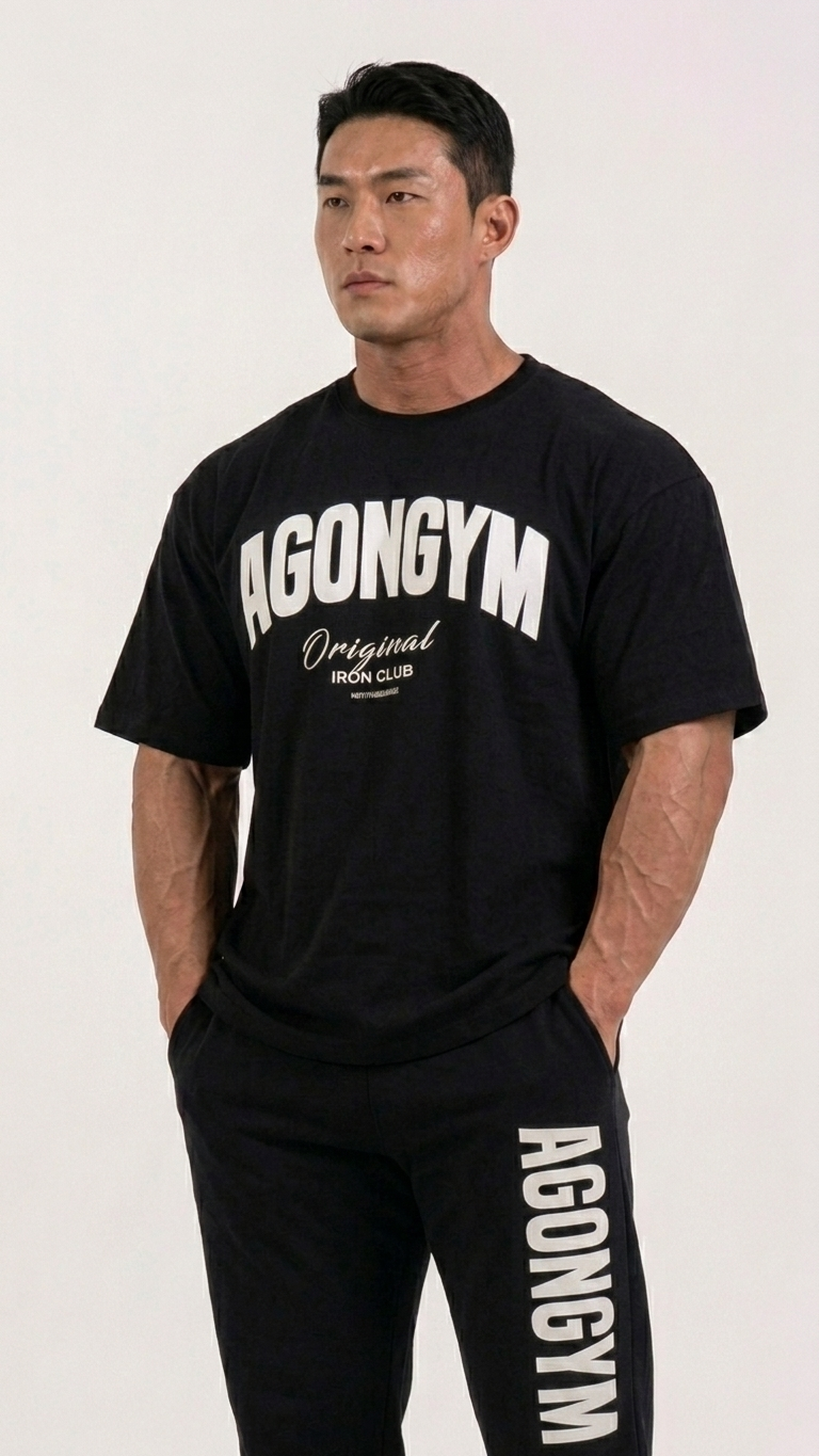 T-Shirt Oversized GYM Plus Size — Roupa de Treino para Homem