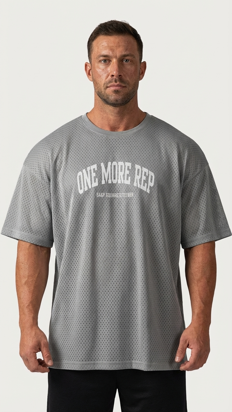 T-Shirt Oversized “One More Rep” — Roupa de Treino para Homem