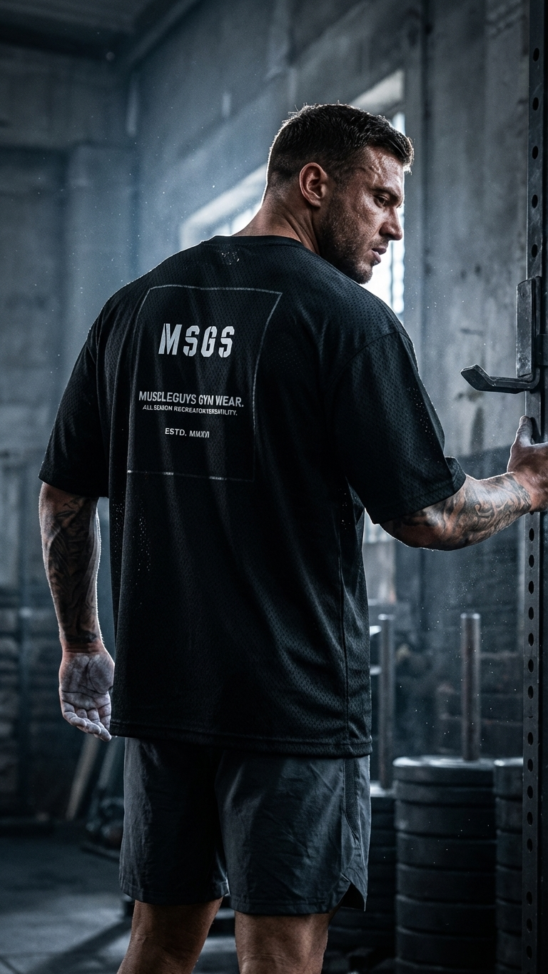 T-Shirt Oversized de Treino — Estilo Desportivo para Homem
