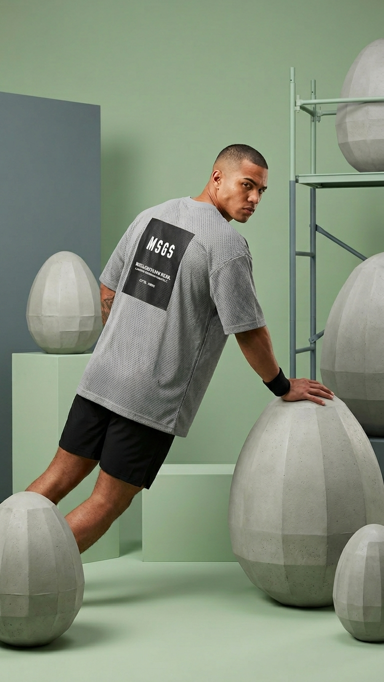 T-Shirt Oversized de Treino — Estilo Desportivo para Homem