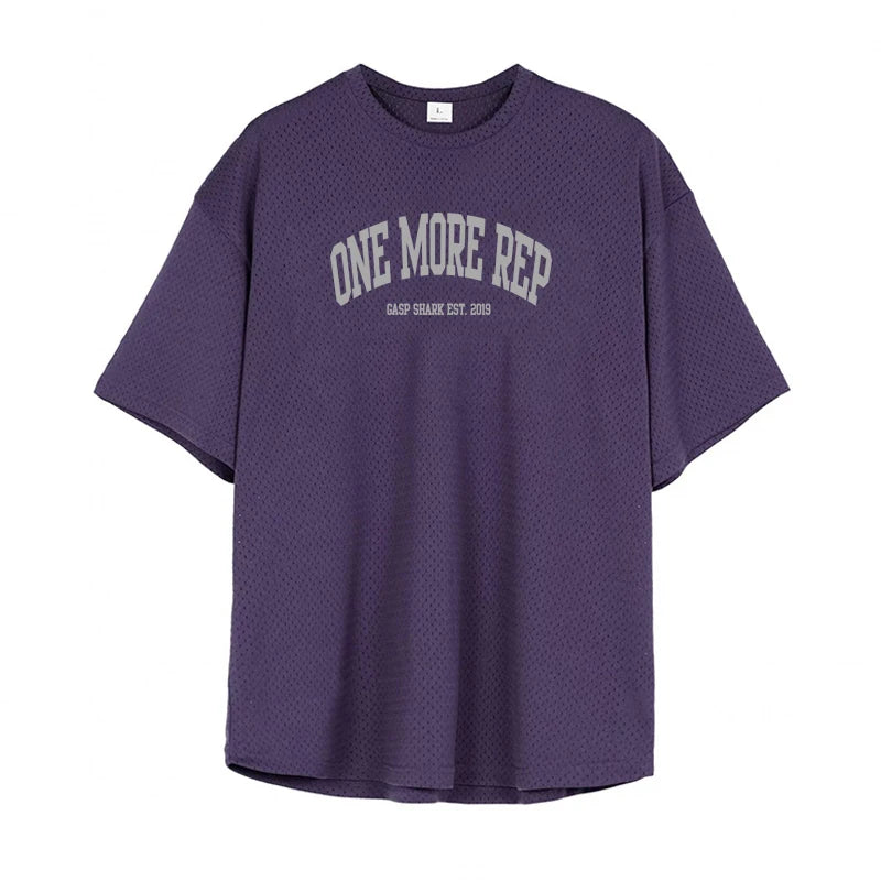 T-Shirt Oversized “One More Rep” — Roupa de Treino para Homem