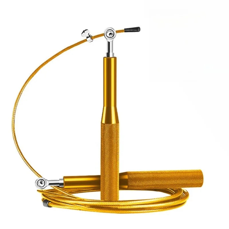 Corda de Saltar Profissional — Cabo de Aço com Punhos de Alumínio