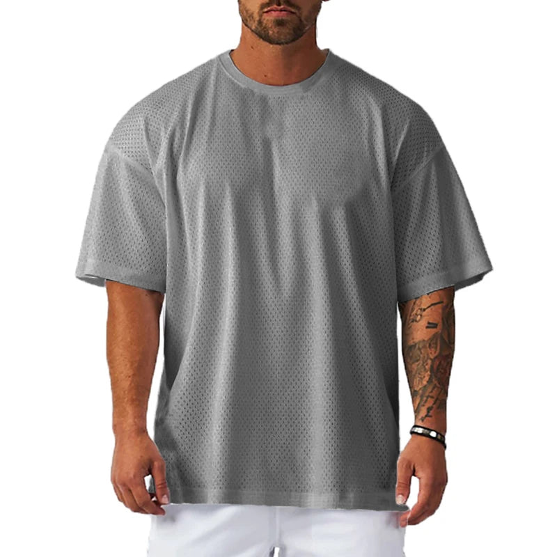 T-Shirt Oversized de Treino — Estilo Desportivo para Homem