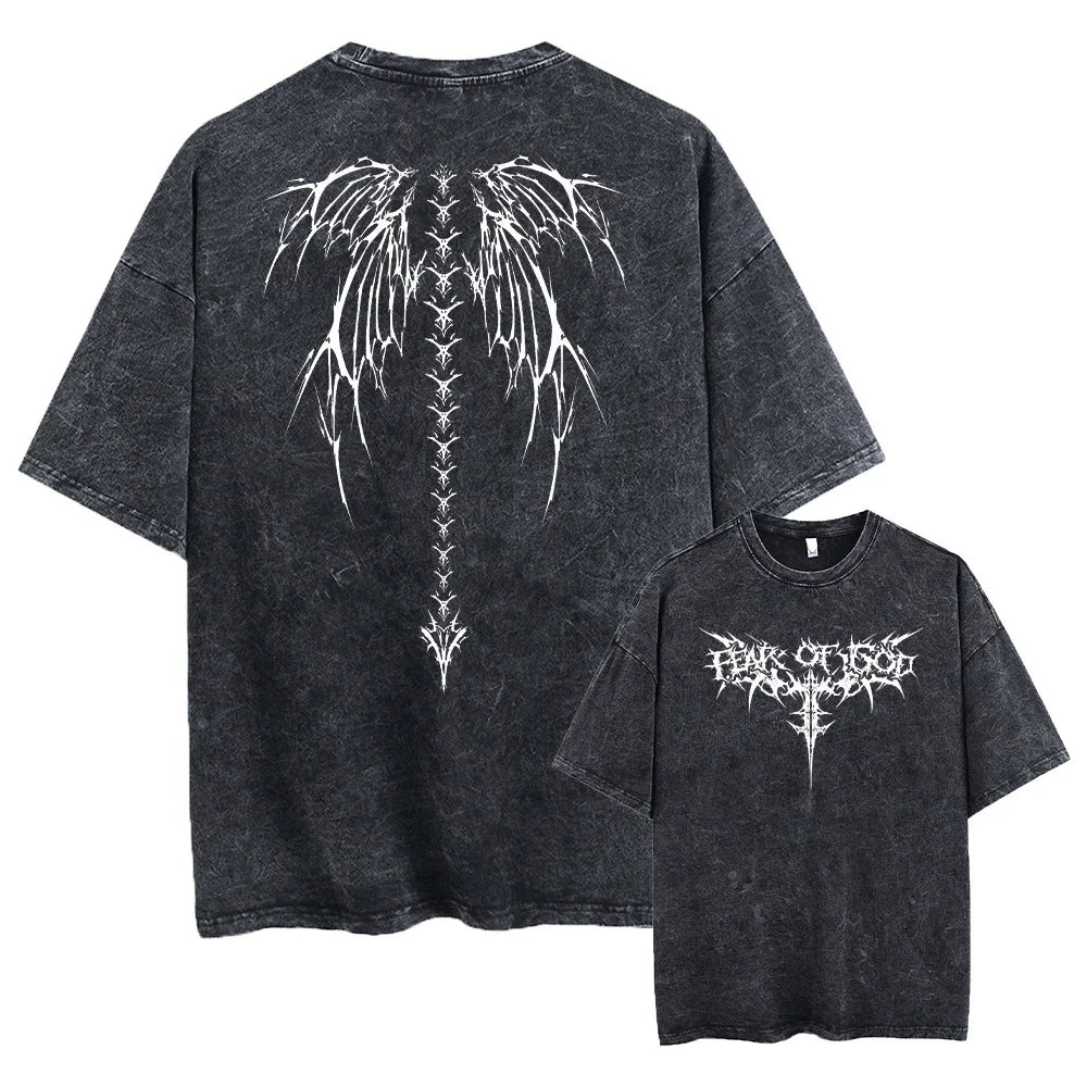 T-Shirt Oversized Vintage com Estampado — Heavyweight para Homem