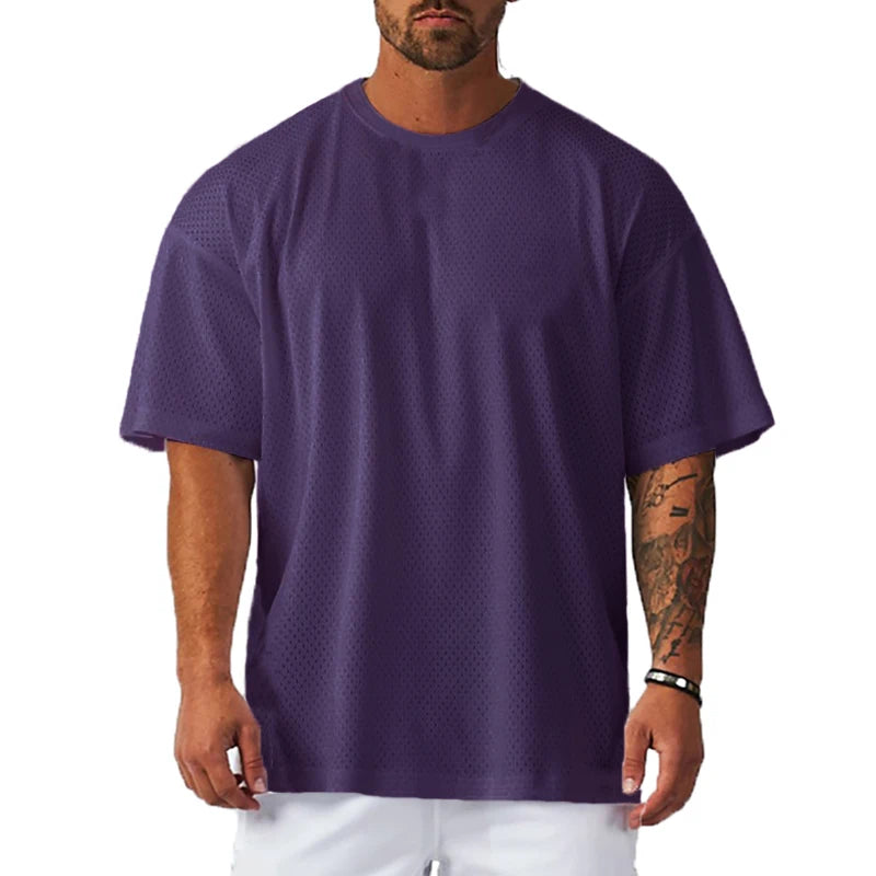 T-Shirt Oversized de Treino — Estilo Desportivo para Homem