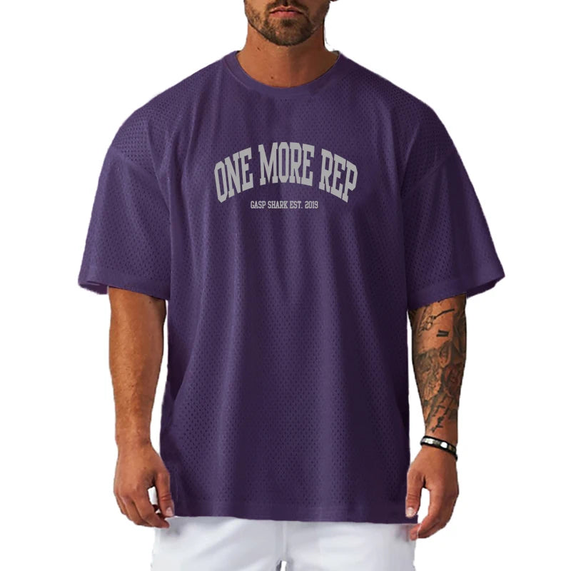 T-Shirt Oversized “One More Rep” — Roupa de Treino para Homem