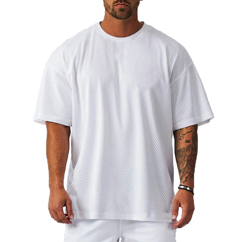 T-Shirt Oversized de Treino — Estilo Desportivo para Homem