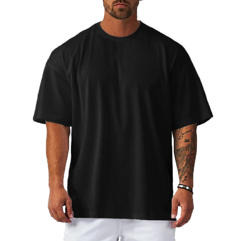 T-Shirt Oversized de Treino — Estilo Desportivo para Homem
