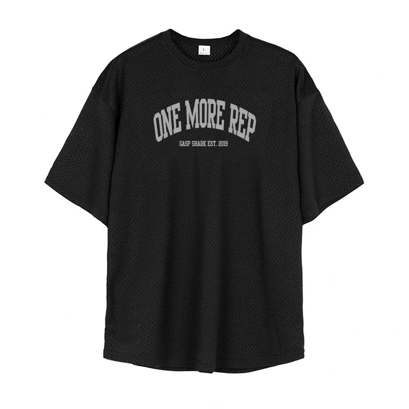 T-Shirt Oversized “One More Rep” — Roupa de Treino para Homem