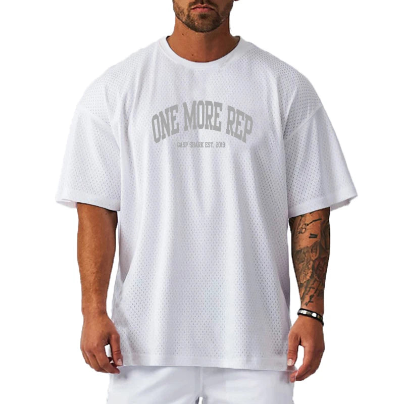 T-Shirt Oversized “One More Rep” — Roupa de Treino para Homem
