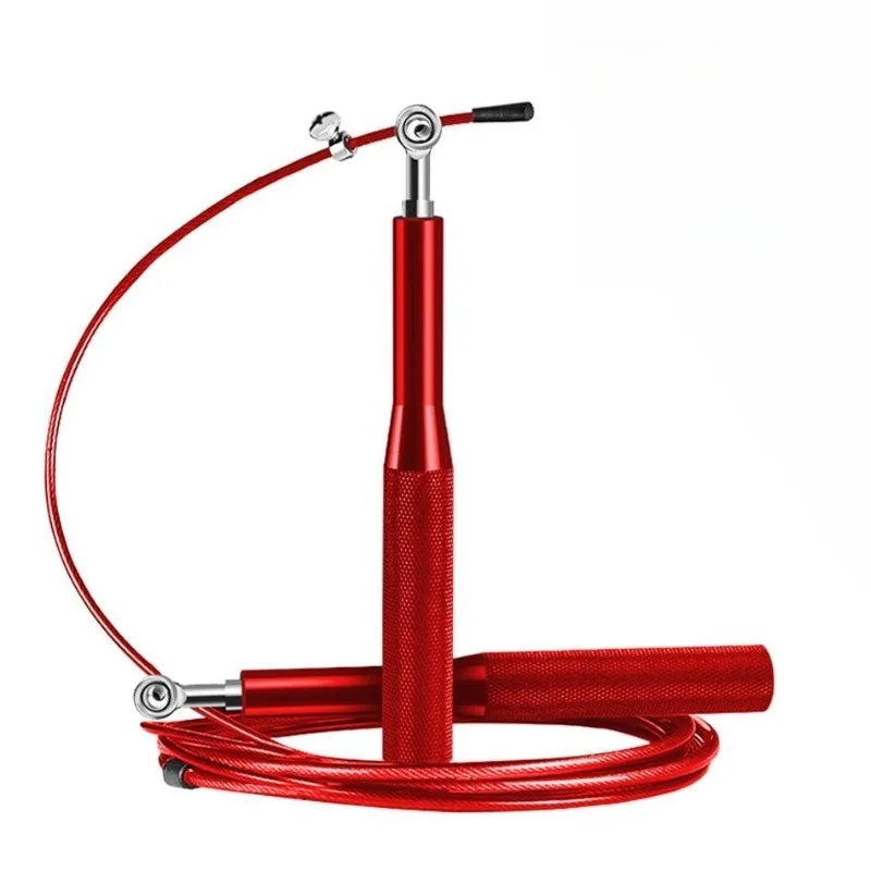 Corda de Saltar Profissional — Cabo de Aço com Punhos de Alumínio