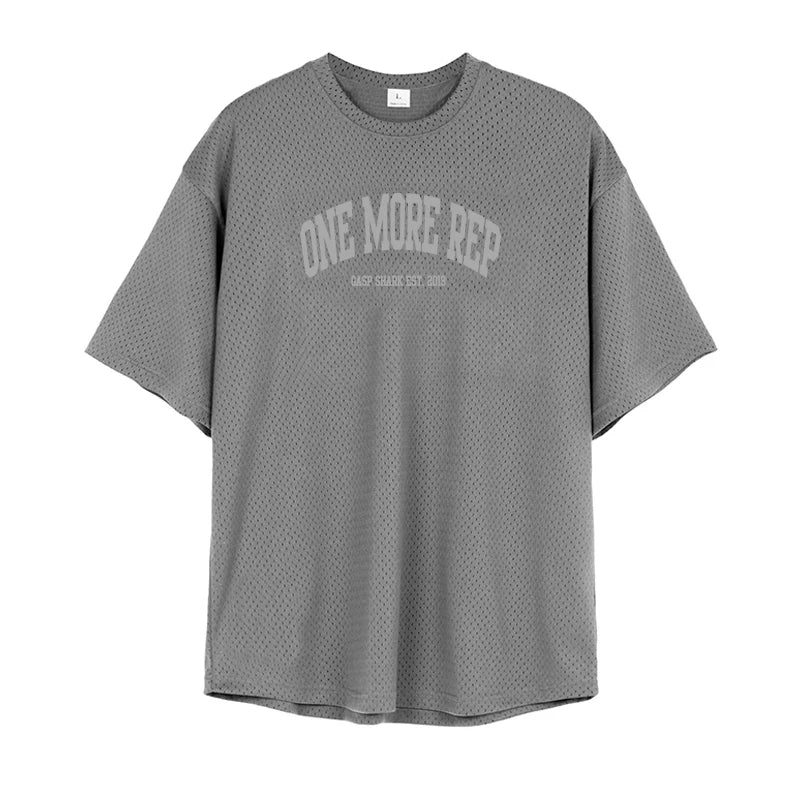 T-Shirt Oversized “One More Rep” — Roupa de Treino para Homem