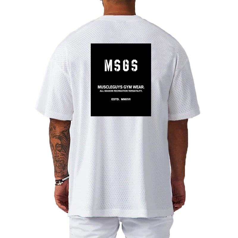 T-Shirt Oversized de Treino — Estilo Desportivo para Homem