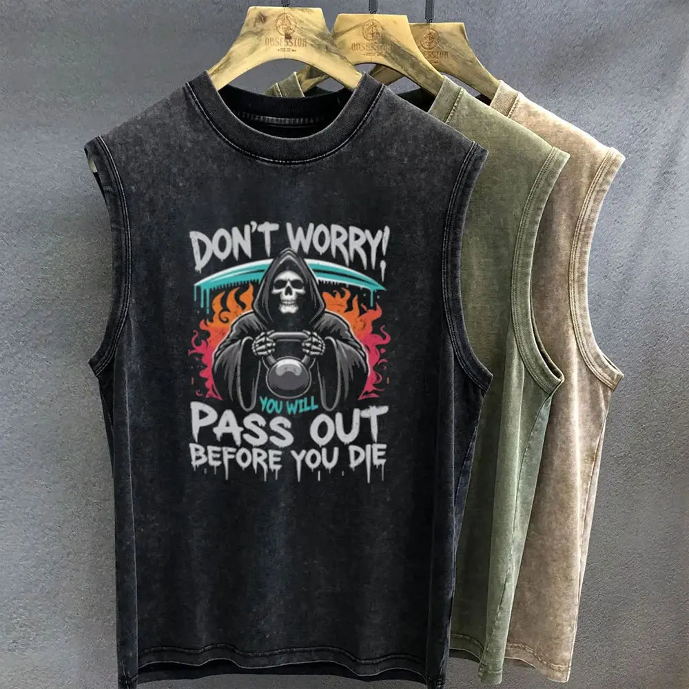 T-Shirt Sem Mangas Vintage Washed — Stronger Every Day