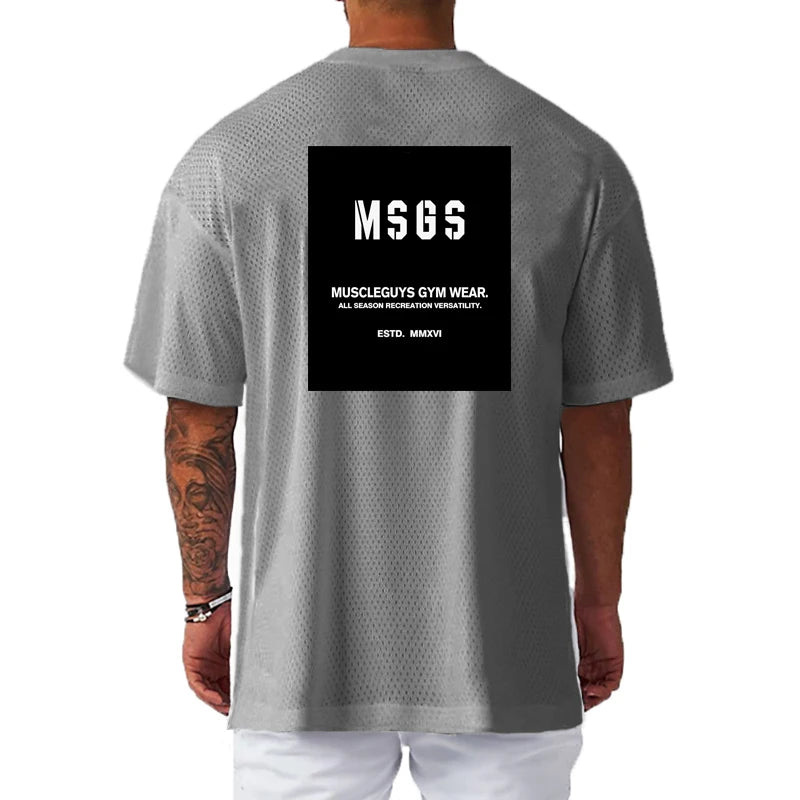 T-Shirt Oversized de Treino — Estilo Desportivo para Homem